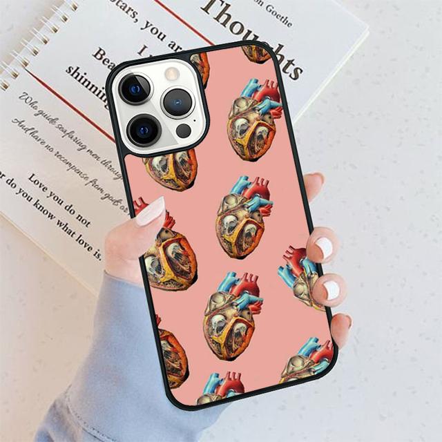 Vintage Anatomy Heart Cardiac Nurse Phone Case For iPhone 17 Air 15 16 16e 11 12 13 14 Pro Max Cover For iPhone 17 Air Max Plus