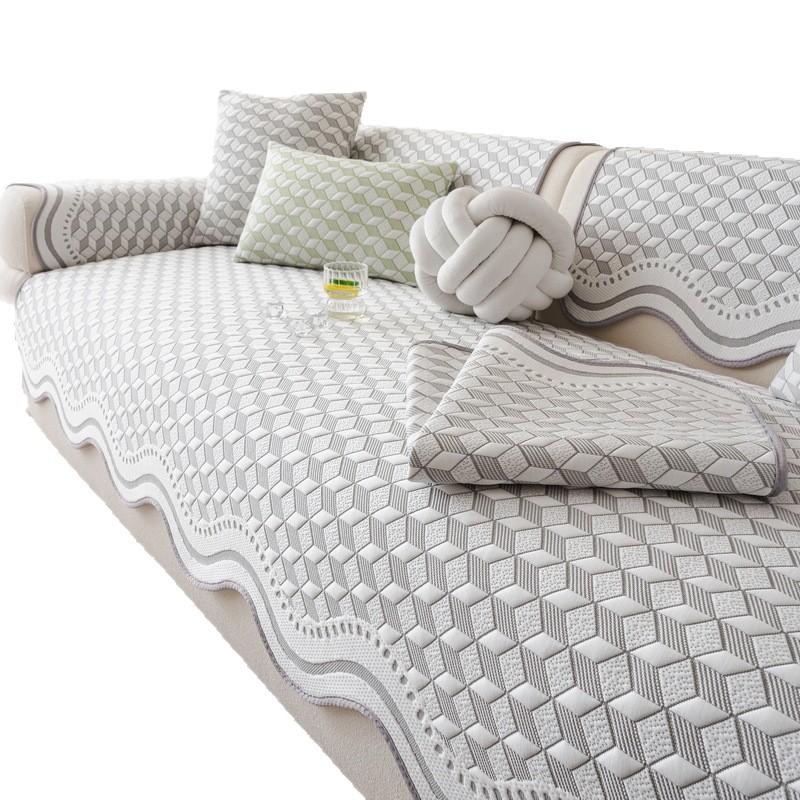 New Special-Shaped Straight-Breasted Leather Sofa Cushion Mat Summer Cold Silk Cool Fixed Non-Slip Summer Cover Cloth Towel