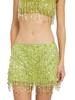 Sexy Fransen Pailletten Crop Top und Rock Set - Damen Sommer 2025 Kollektion