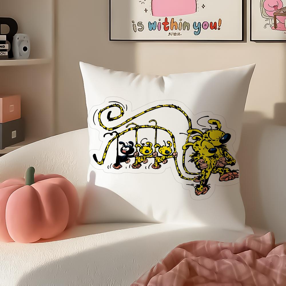 Cartoon adventurous MMarsupilami Cushion Cover Pillowcase Short Plush Invisible zipper Room Sofa Cushion Cover