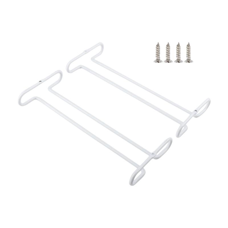 Modern Metal Wall Mounted Wine Glass Rack Space Saving Hanging Storage Under Cabinet Simple Installs For Kitchen Decors