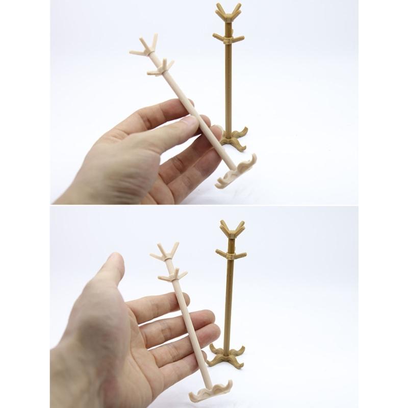 Doll House Furniture Coat Hanger Organizer Stand Plastic Clothes Rack For Realistic Miniature Scene Arrangement Supply