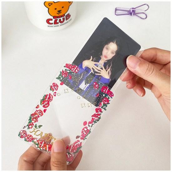 Deulshop átlátszó, felültöltős, kék, foltmentes Pocacard Topkku védőfólia tok, 50 darabos készlet, népszerű koreai játék