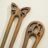 Handmade Wooden U-Shaped Double Hairpin: Ancient Style Updo Accessory for Hanfu