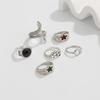 6Pcs/Set Fashion Creative Irregular Snake Stars Open Rings For Men Goth Adjustable Knuckle Ring Jewelry