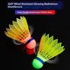 1/3 Pack Led Badminton Shuttlecocks -Lighting Glow In The Dark Badminton Birdies Badminton Practice Windproof Shuttlecocks