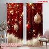 2pcs,2D Plane Printing Curtains Roller Blinds Festive Christmas Ornaments Red (3) Versatile Polyester (without Rod) Festive Use