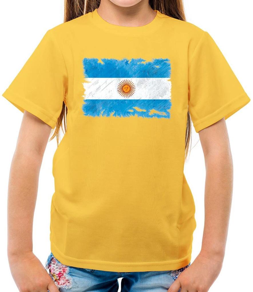 Argentina Grunge Flag - Kids T-Shirt - Buenos Aires Argentinian Flags Country