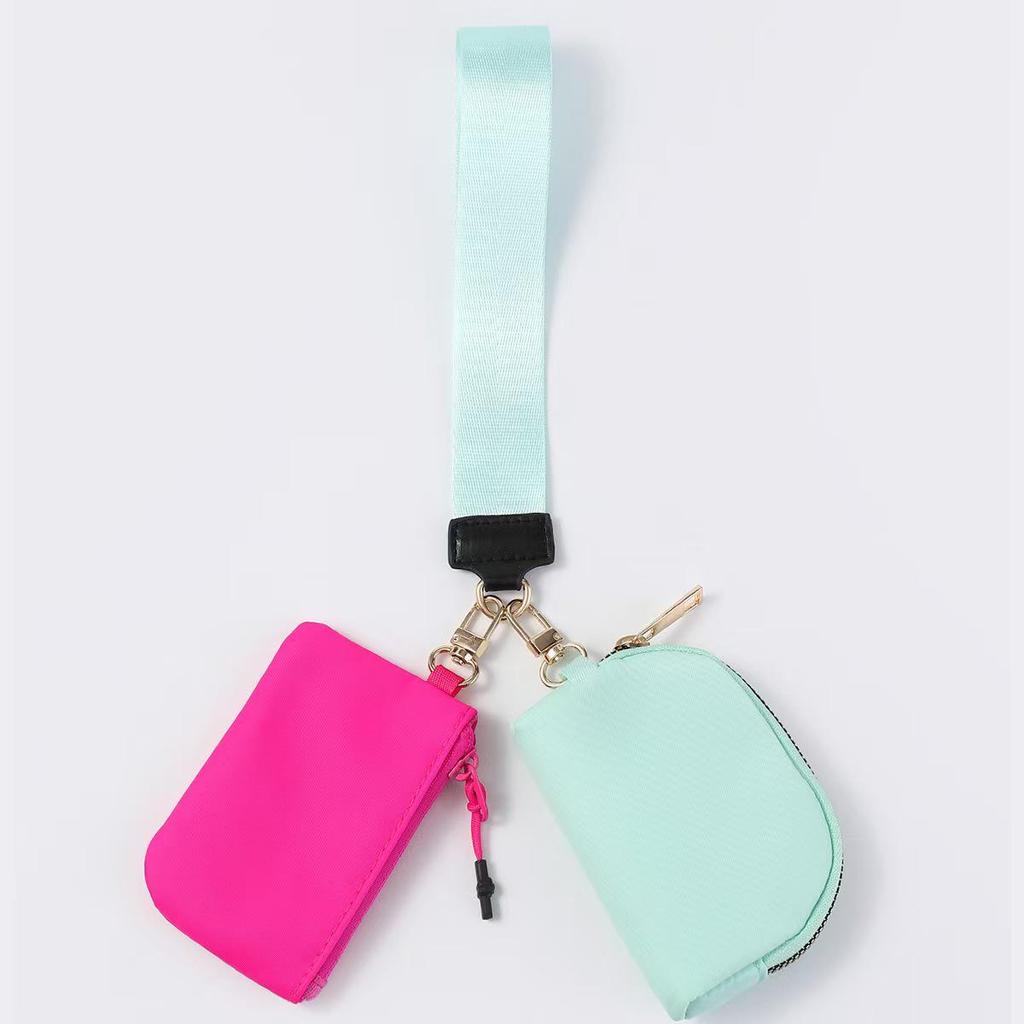 LULU-Style Waterproof Mini Wristlet & Coin Purse with Key Storage and Red Envelope Pocket