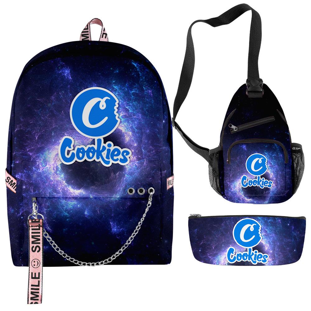 Cook 3D Digital Color Printing Set Oxford Cloth Waterproof Backpack Student Bag