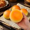 Squeeze Bread, Soft PU Material Slow Rising Round Bread Pinch Squishy Cheese Bun Fake Food Realistic Sticky Fidget Toys for Office School Home Adult G