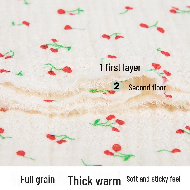Pure Cotton Double-Layer Printed Crepe Fabric for Children's and Maternity Sleepwear