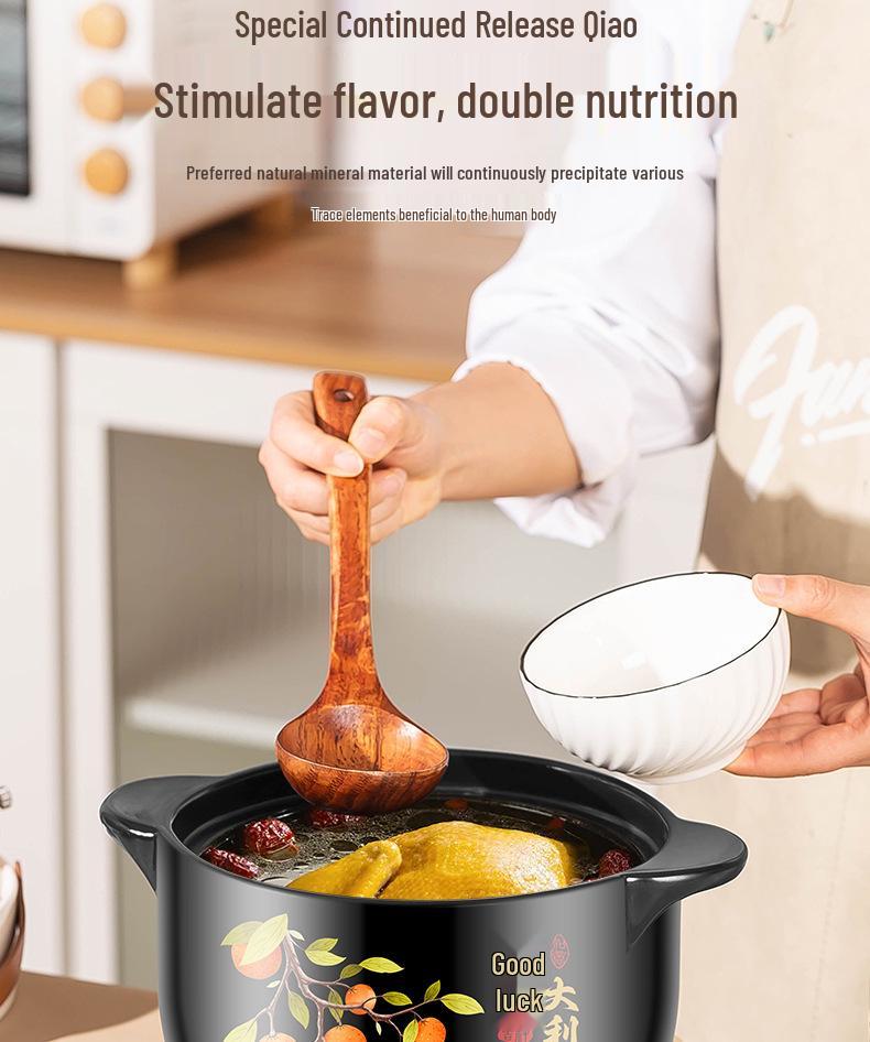 Ceramic Casserole Gift Set: High-Temperature Resistant Soup and Stew Pot for Dry Burning Gas Stoves.