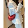 Vintage Croissant Bag for Girls Top-Grain Cowhide Versatile Crossbody, Ladies' Trendy Everyday Carry with Multiple Pockets