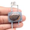 Pendant Banded Agate Gemstone Handmade Gift For Her Silver Jewelry 2.75"