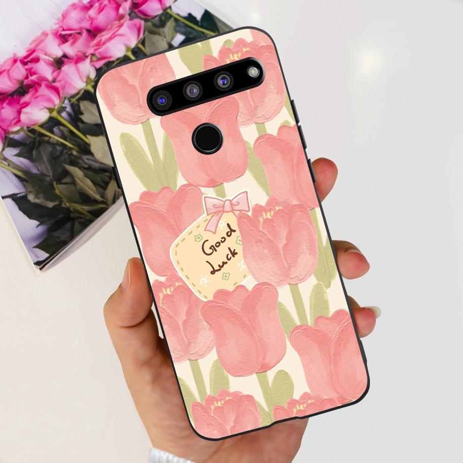 For LG V50 ThinQ 5G Case LM-V500EM Phone Cover Fashion Flower Butterfly Soft Silicone Back Cover For LG V40 V50s Thinq 5G Bumper