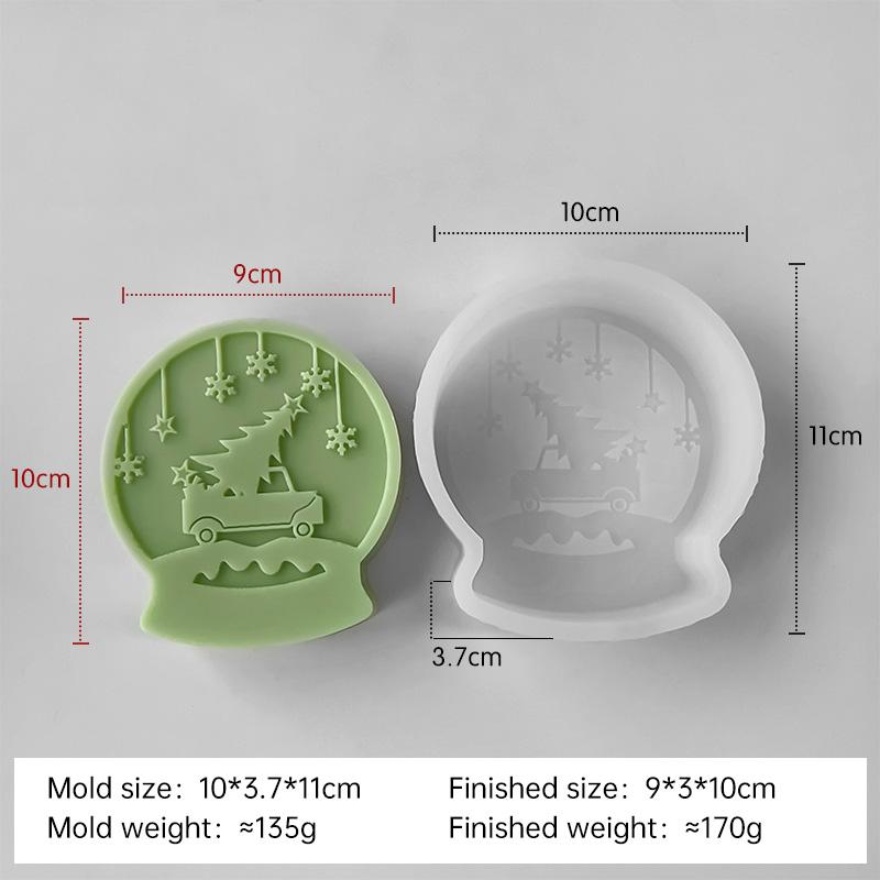 Christmas Tree Crystal Ball Silicone Mold Handmade Aroma Candle Resin Gypsum Mould DIY Christmas Decoration Molds