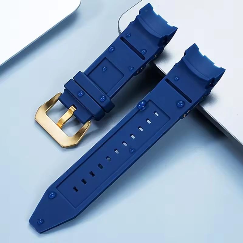 Rubber Watch accessories strap compatible for Invicta Russian Professional Divers silicone metal pellet wristband bracelet 26mm