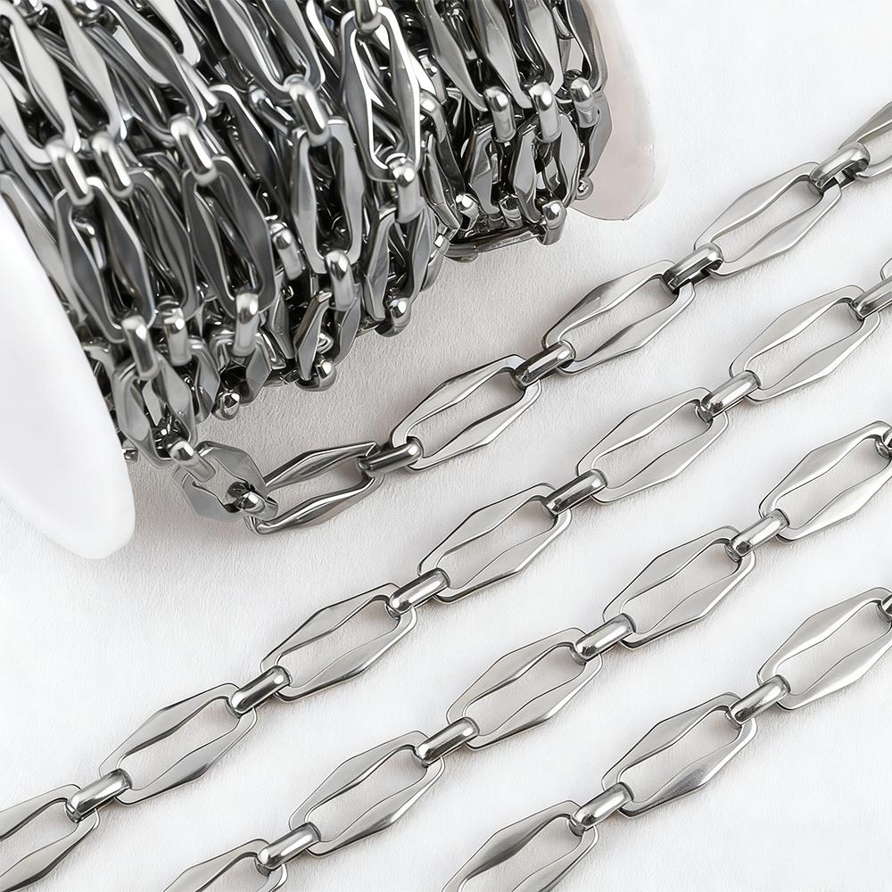 1Meter Stainless Steel Irregular Rectangle Link Chains DIY Jewelry Making Crafts Necklace Findings Handmade Supplies Accessories