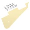 Uxcell LP Guitar Electric Guitar Pickguard Scratch Plate Silver Chrome Compatible with Les Standard Creamy Yellow Single-Piece Pickguard, 2-Hole (with