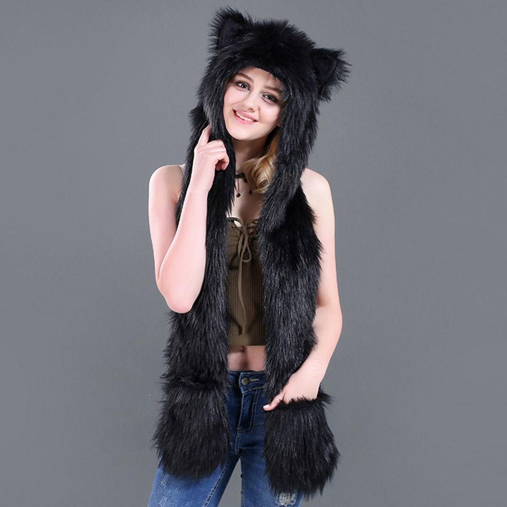 Warm Warm Earmuff  Hat 3 in1 Hat Scarf Set Winter Plush Beanie Cap  for Men Women