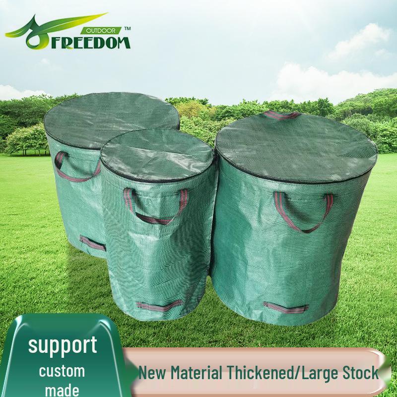 Green Garden Leaf Storage Bag with Lid - Agricultural and Forestry Use