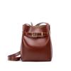 Retro leather women's shoulder bag, premium bucket bag, retro first-layer cowhide messenger bag, women's shoulder messenger bag