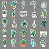 50 Cartoon Green Plants Ins Style Decorative Plants Doodle Hand Tent Suitcase Tablet Car Creative Stickers
