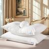 2pcs 90% Goose Feather Down Pillows, Hotel Pillows for Sleeping, Breathable Cotton Cover, Fluffy Support Back, Stomach Sleepers