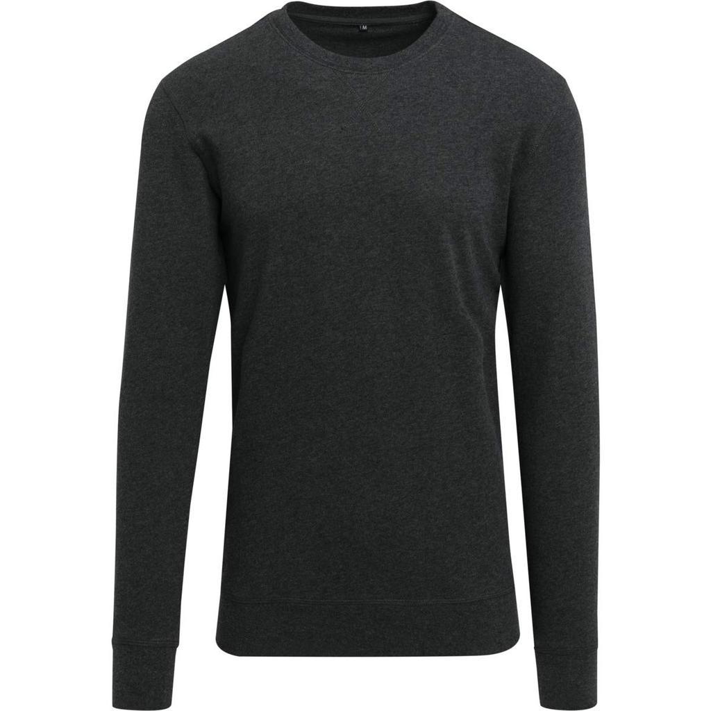 Build Your Brand Unisex Adult Heather Lightweight Crew Neck Sweatshirt
