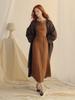 Sinseuden Glow Boat Neck Long Dress (Brown)