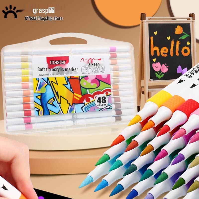 Schnelltrocknende Acryl-Marker mit weicher Spitze für das DIY-Graffiti von Kindern auf Schuhen und Kleidung