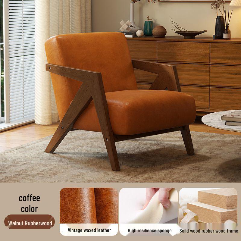 Scaun Sofă din Lemn Masiv Stil Retro Francez pentru Sufragerie, Dormitor sau Balcon - Ședere Confortabilă, Casual pentru Una sau Mai Multe Persoane