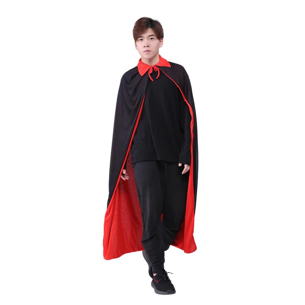 Halloween Grim Reaper Vampire Witch Black Cape - Adult & Child Single Layer Cloak