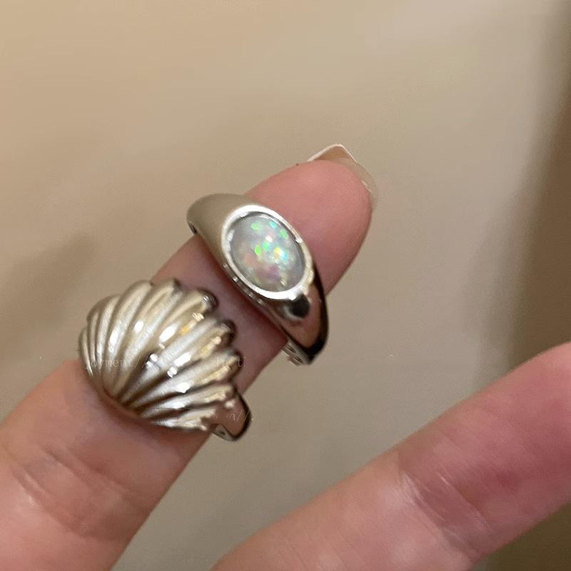 

Модное кольцо-ракушка русалки для женщин, уникальный медный аксессуар для стиля, лето Shell Style