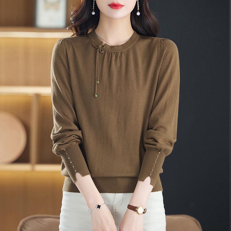 Women's Thin Knitted Bottoming Shirt Spring and Autumn Top Autumn Clothes New Autumn and Winter Sweater
