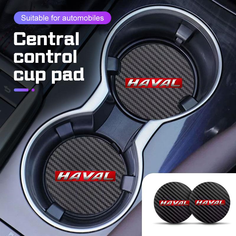 Carbon Fiber Car Coaster Mat For Haval Jolion F7 H6 F7x H2 H3 H5 H8 H9 4 M6 F5 F9 H2S Water Cup Holder Anti Slip Pad Accessories