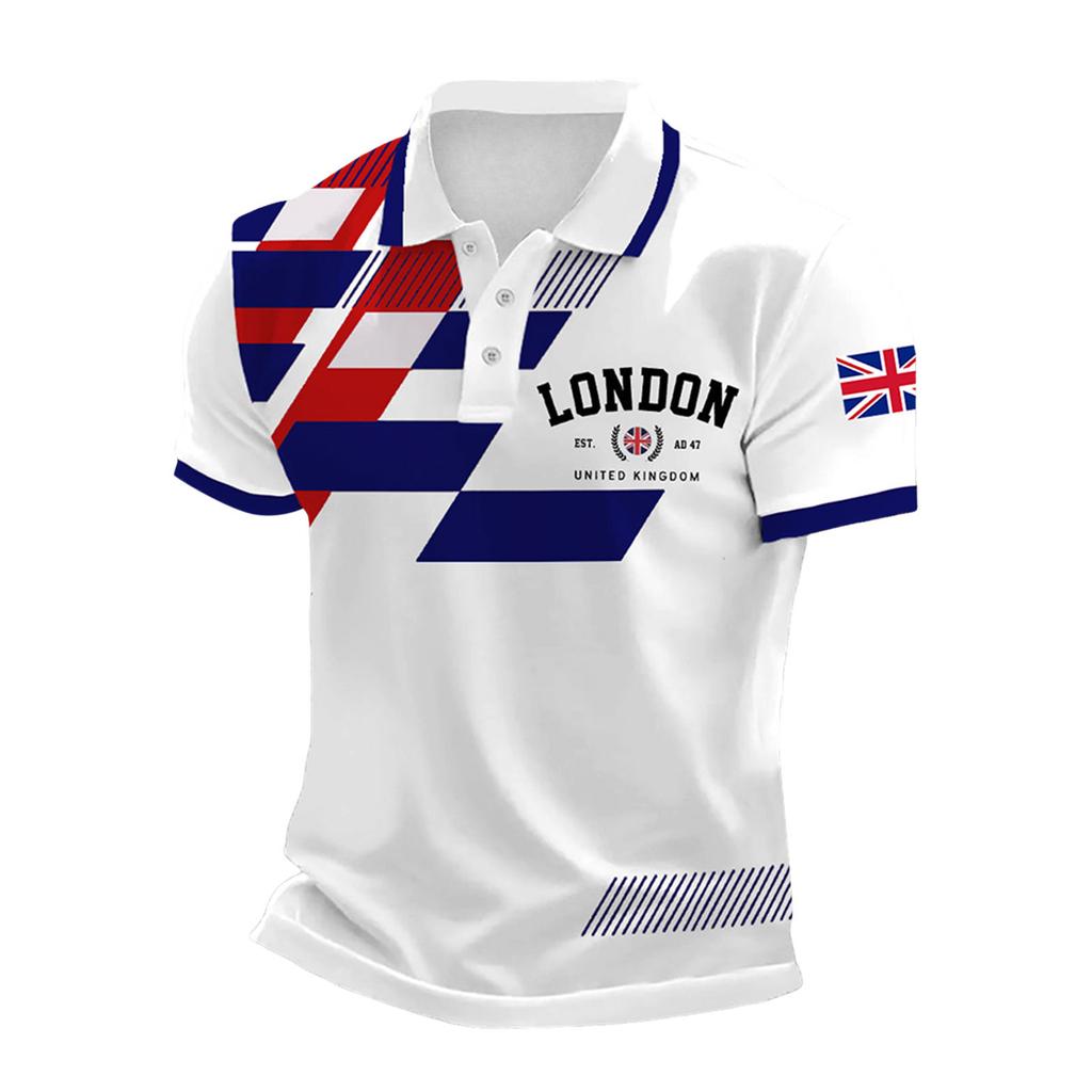Summer 3D printed men's POLO shirt 2025 European and American foreign trade new models, short-sleeved POLO hot-selling