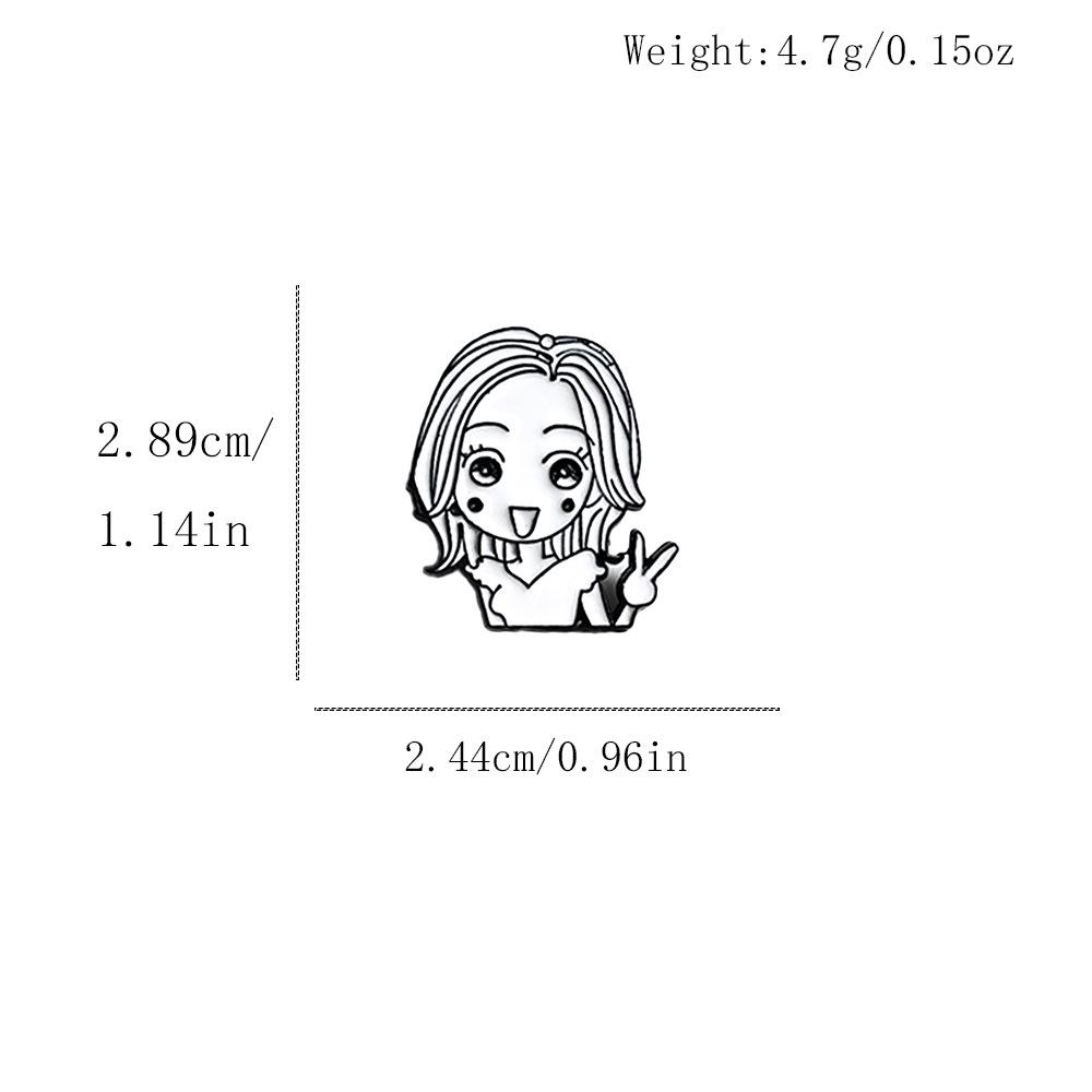 Emaille-Anstecknadel mit Cartoon-Figur - Metallabzeichen für Taschen & Kleidung