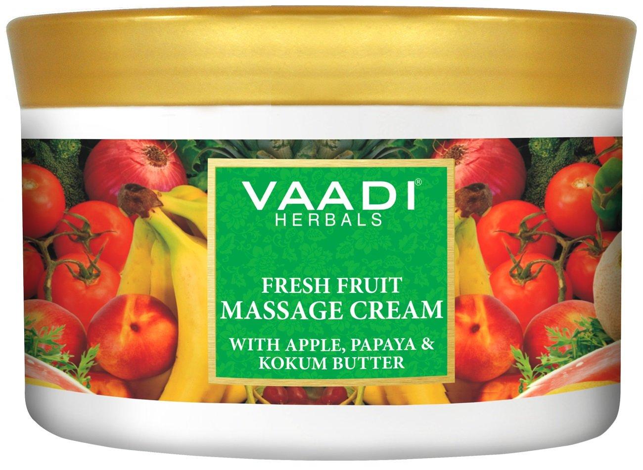 Vaadi Herbals Fresh Fruit Massage Cream, Apple Papaya and Kukum Butter, 500g