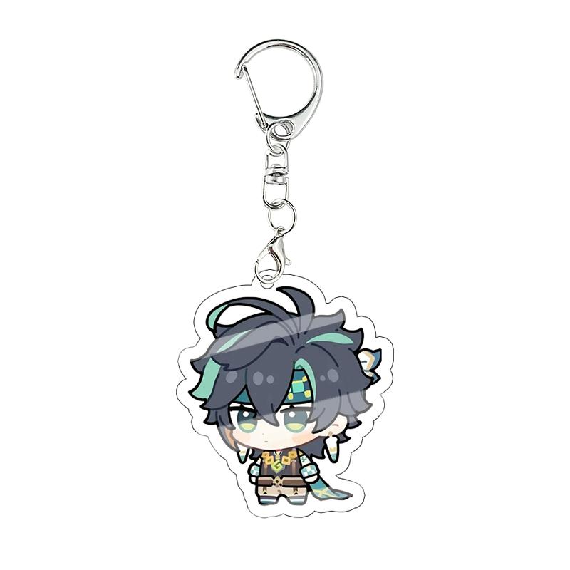 Genshin Impact Kinich Furina Layla Acrylic Keychain Decoration Accessories Pendant Keychain Characters Figure Bag Birthday Gift