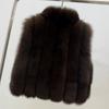 [Jeju Snow Realm] Autumn and winter new high-luxury whole leather real fox hair vertical strip collar stacked wearing vest jacket
