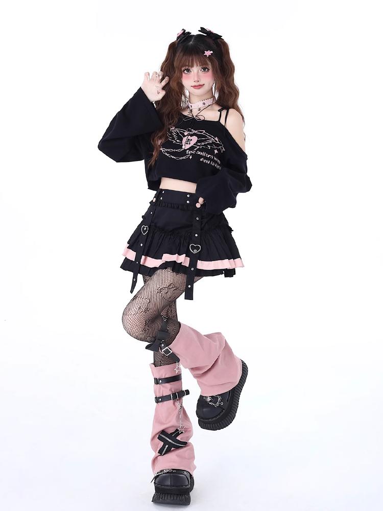 Japońskie Kawaii Mini Spódnice Tortowe Damskie Słodkie Patchworkowe Lolita Seksowne Spódnice Z Wysokim Stanem Y2k Gotycka Koronka Estetyczne Spódnice Z Falbankami