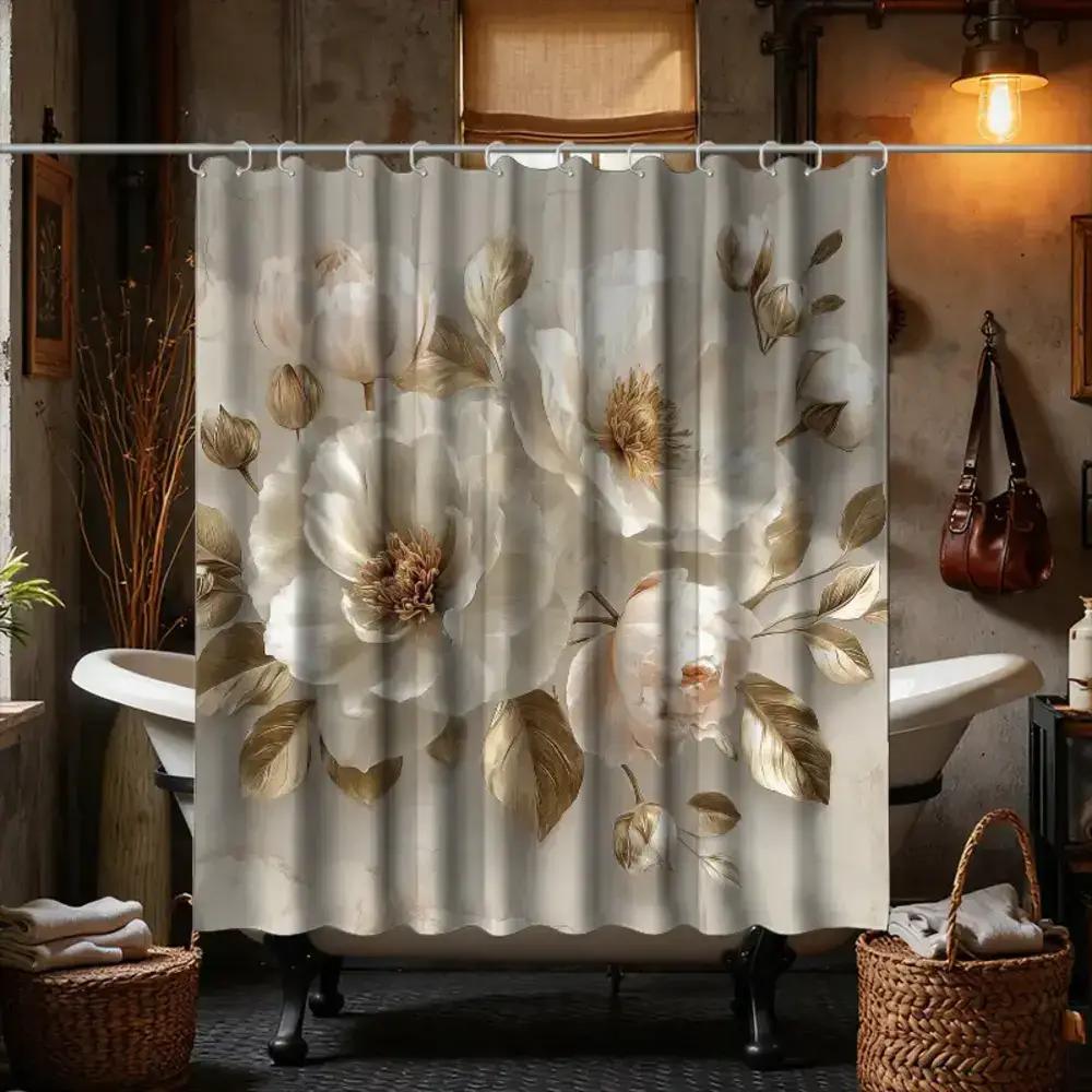 

1Pc Bathroom Shower Curtain, Creative Paper Art Design, Paper Art Festival Shower Curtain, Includes 12 Hooks, 180X180Cm Bathro W60H190(CM)-1 Pcs