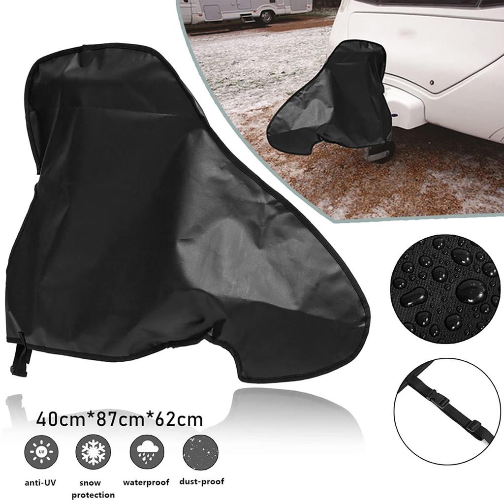 Caravan Hitch Cover - Universal Breathable Trailer Hitch Cover For Caravan, Tongue Cover, PVC Trailer Tow Ball Coupling Lock Cover