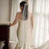Luxurious Bridal Veils Airy Sheer Hair Accessory For Wedding Pearls Adorned Headpiece Classical Design