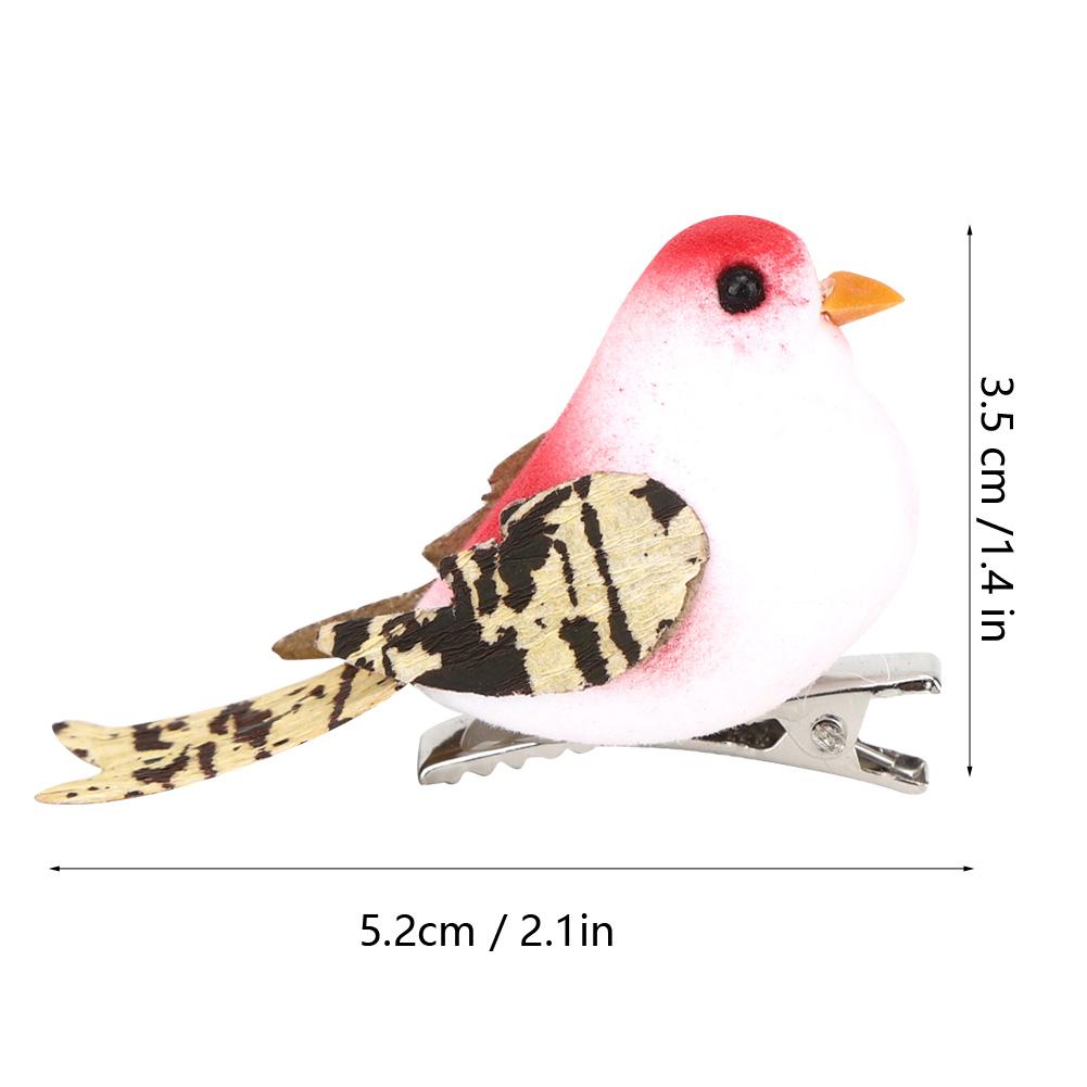 Characteristic Red Color Simulation Artificial Bird Decoration, 12pcs Quality Foam Fther Craft Clip Garden Home Wedding Window Ornament Prop, 100 Bran