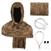 Cloak Costume Cape with Damaged Scarf Cosplay Prop for Men Women Adults Halloween - for Halloween Parties and Cosplay Events