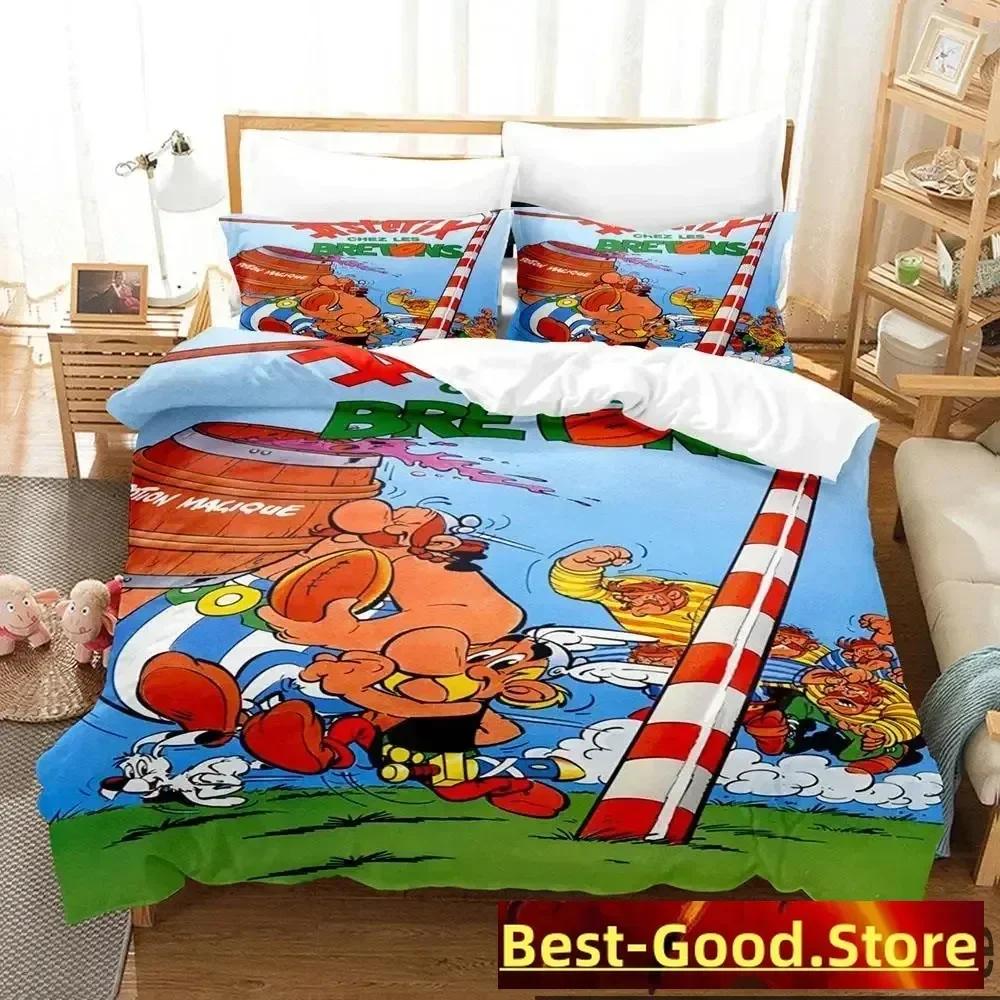 

3D Print Gaul Hero Asterix Bedding Set Duvet Cover Sheet Printed Bed Set Pillowcase Bed Full Queen King Size Comforter Bedroom 70x133cm 2pcs