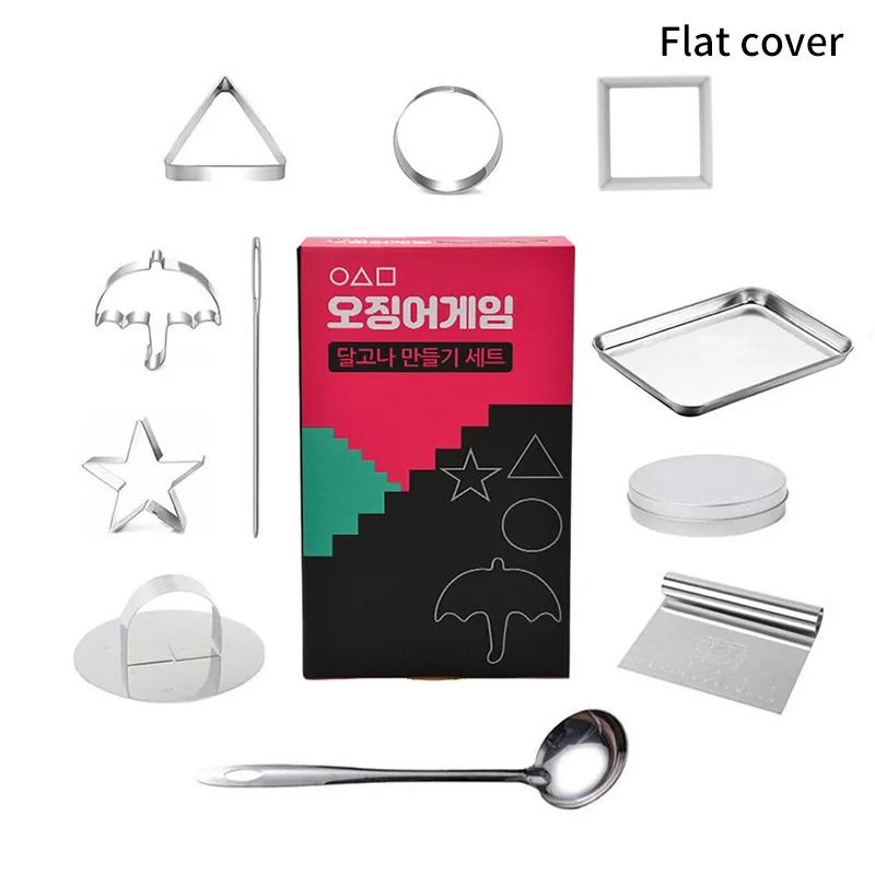 6-Piece Set Sugar Candy Game Series Dalgona Candy Cookie Umbrella Star Triangle Sugar Mould Candy for Sugar Cake Making Tools